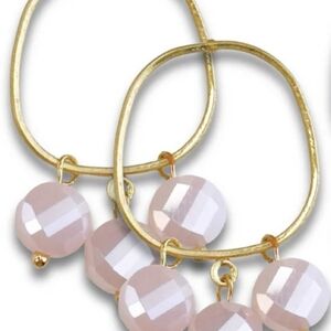Elegant Gold and Pink Dangle Earrings